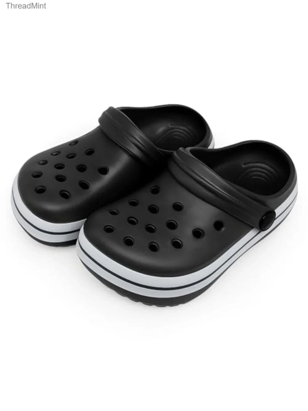 Toddler Garden Clogs with Stripe Band Non-Slip Slip-On Sandals for Boys Girls